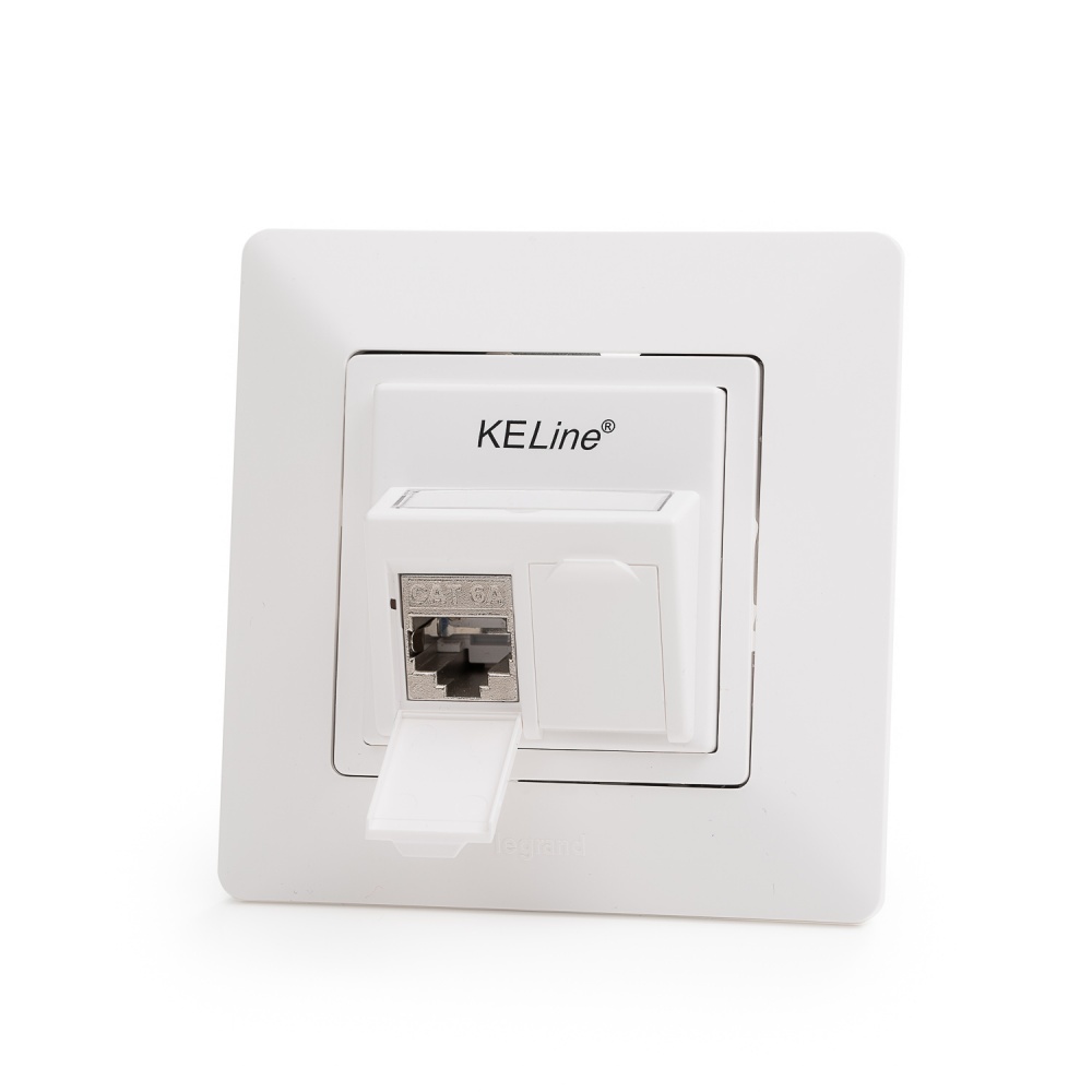 Keline zásuvkový modul pre Legrand® ValenaTM Life, Category 6A, 2xRJ45/s, osadený s KEJ-CEA-S-10G