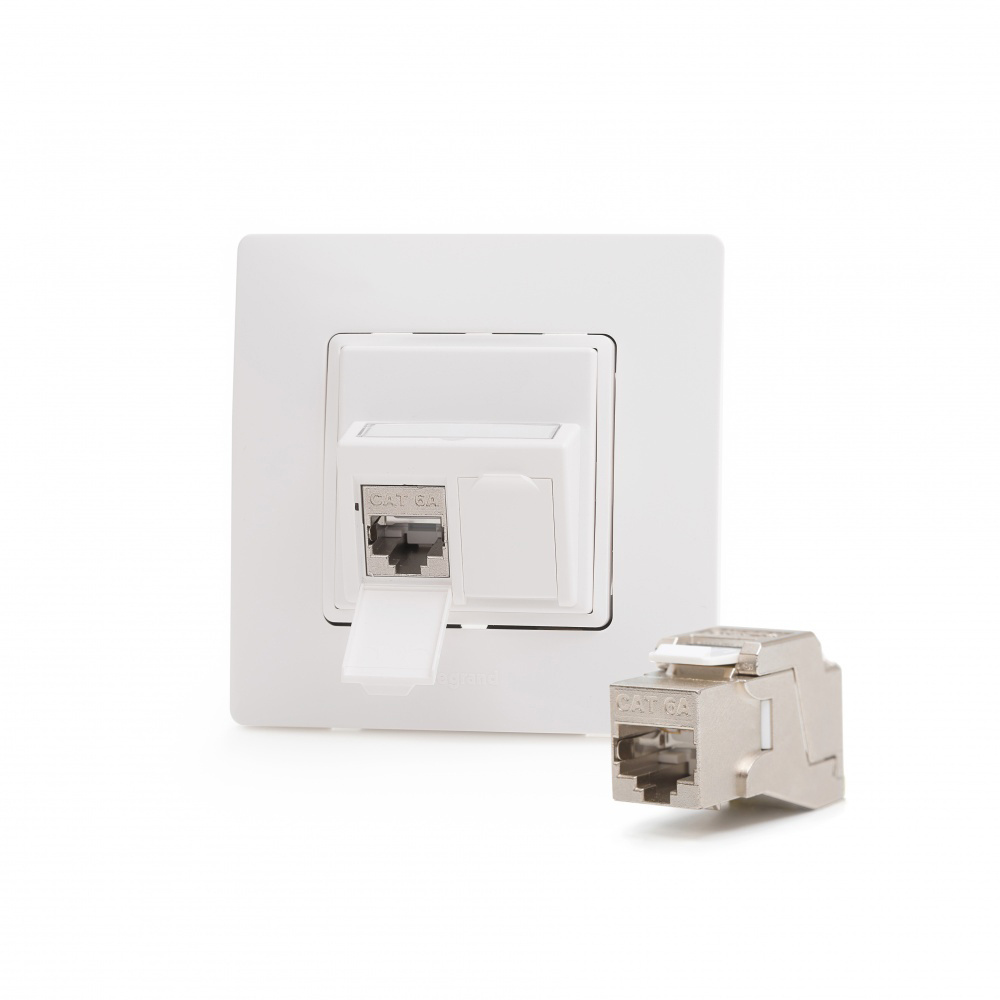 Keline z&aacute;suvkov&yacute; modul pre Legrand&reg; NiloeTM, Category 6A, 2xRJ45/s, osaden&yacute; s KEJ-C6A-S-10G