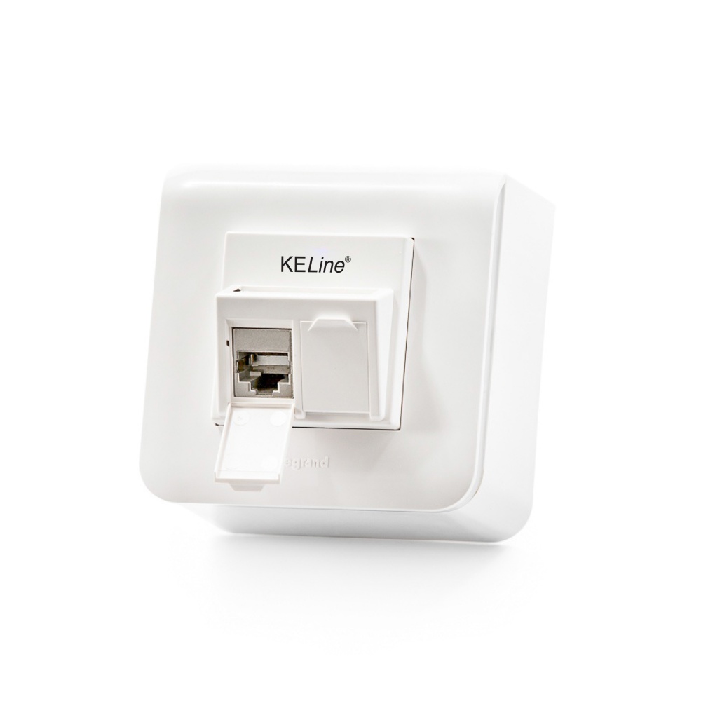 Keline zásuvka Modulo45 Cat 6A, povrchová, osadená s 2xKEJ-CEA-S-10G