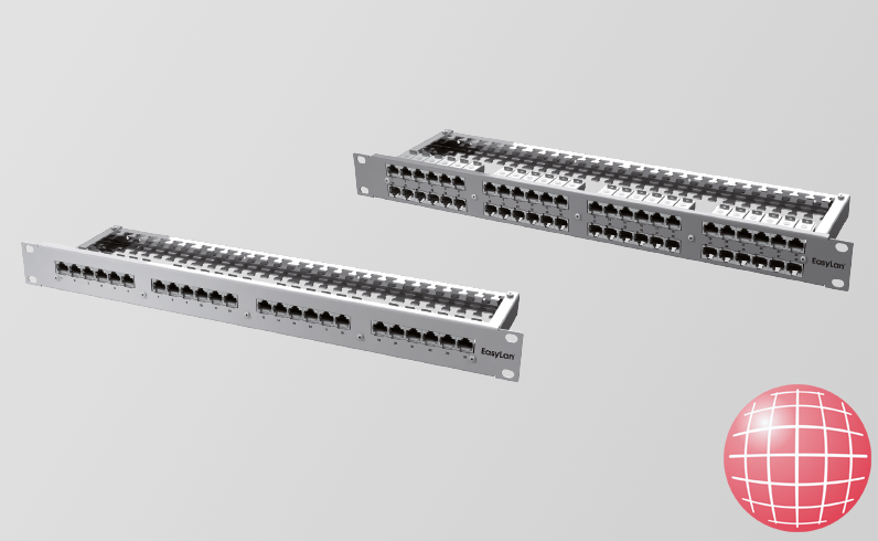 Patch panel 19" 1U, Cat 6A ISO/IEC