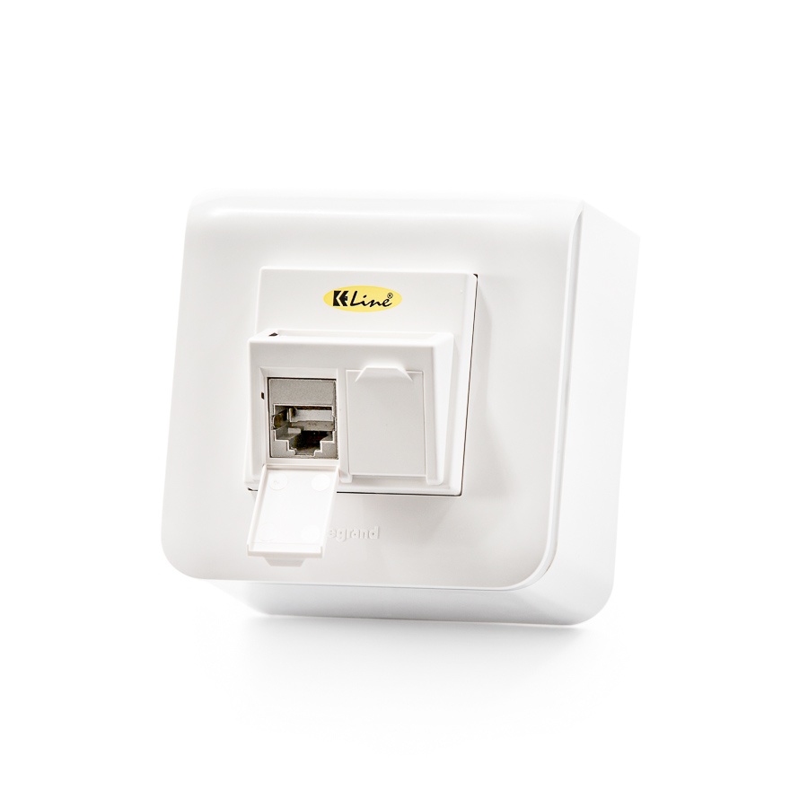 KELine zásuvka Modulo45 Cat 6A, povrchová, osadená s 2xKEJ-CEA-S-10G