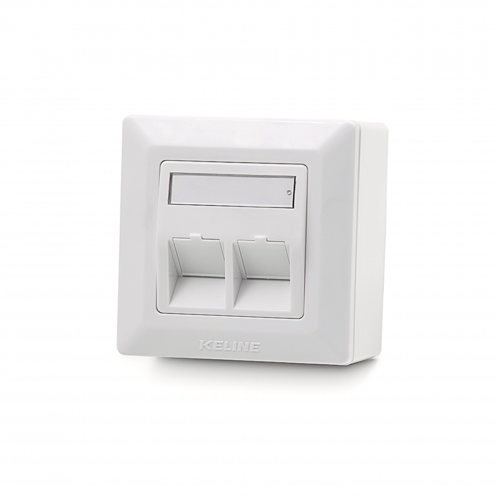 Keline zásuvka Modulo50 Cat 6, povrchová, osadená s 2xKEJ-C6-U-TL
