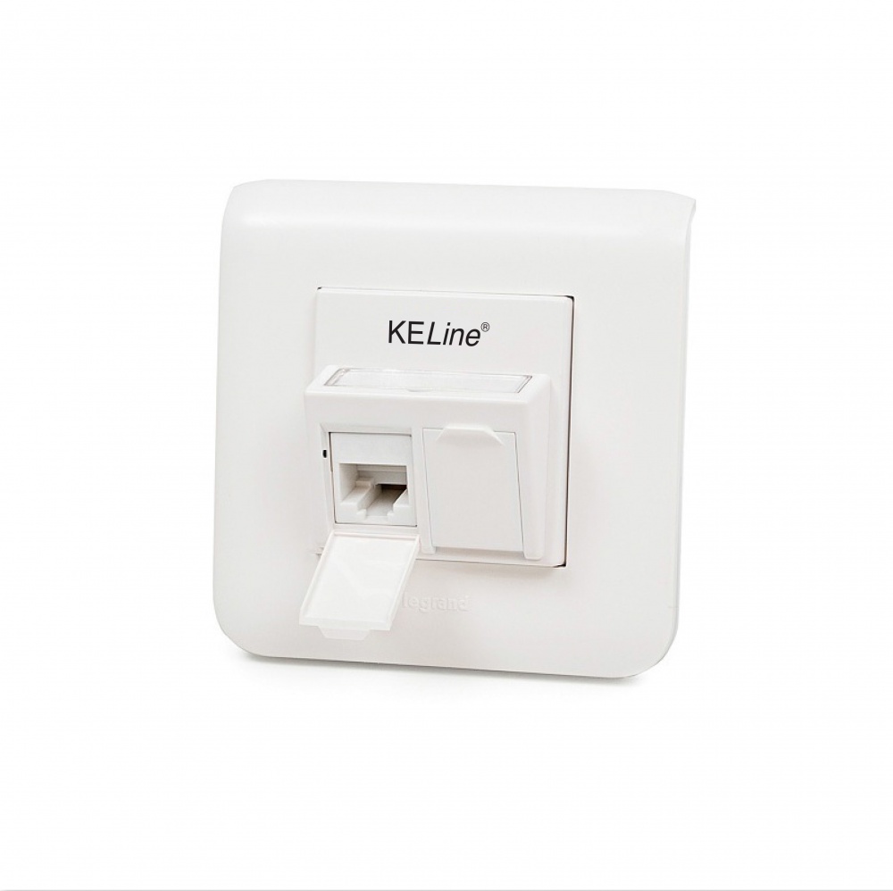 Keline zásuvka Modulo45 Cat 5E, podpovrchová, osadená s 2xKEJ-C5E-U-TL
