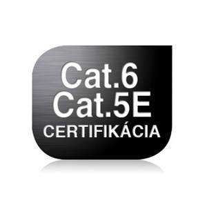 Certifikácia prenosovej cesty ClassD/Cat 5E (100MHz), resp. ClassE/Cat 6 (250MHz)
