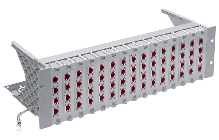 R&M patch panel 19" 3U, Cat.6A, osadený s 60xR509504