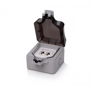 Keline zásuvka IP66, Category 6​, 2xRJ45/s, povrchová, osadená s KEJ-C6-S-TL