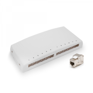 Keline kompakt box Cat 6A, osaden&yacute; s 12xKEJ-C6A-S-10G