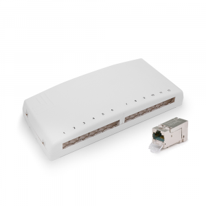 Keline kompakt box Cat 6A, osaden&yacute; s 12xKEJ-C6A-S-HD