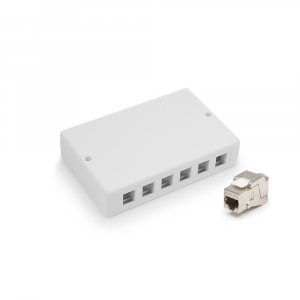 Keline z&aacute;suvkov&yacute; box Cat 6A, osaden&yacute; s 6/12xKEJ-C6A-S-10G