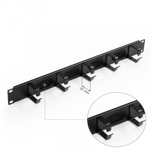 Keline držiak patch k&aacute;blov 19" s hĺbkou oka 37 mm, kovov&yacute;, so &scaron;tetinami