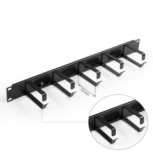 Keline držiak patch k&aacute;blov 19" s hĺbkou oka 73 mm, kovov&yacute;, so &scaron;tetinami