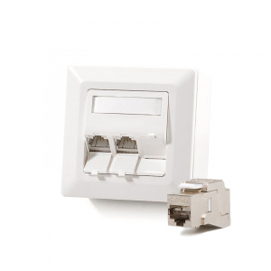 Keline zásuvka Modulo50 Cat 6A, povrchová, osadená s 3xKEJ-C6A-S-10G