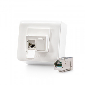 Keline zásuvka Modulo45 Cat 6A, povrchová, osadená s 2xKEJ-C6A-S-HD