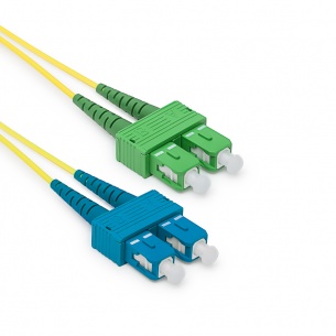 Keline optický patch kábel SC/APC-SC Duplex, OS2, 9/125µm (ITU-T G.652.D), LSOH