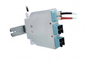 Optický distribučný box na DIN lištu pre 6x SC-SC Duplex adaptéry