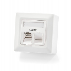 Keline zásuvka Modulo50 Cat 5E, povrchová, osadená s 2xKEJ-C5E-S-TL